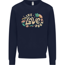 Live Love Yoga Mens Sweatshirt Jumper Navy Blue