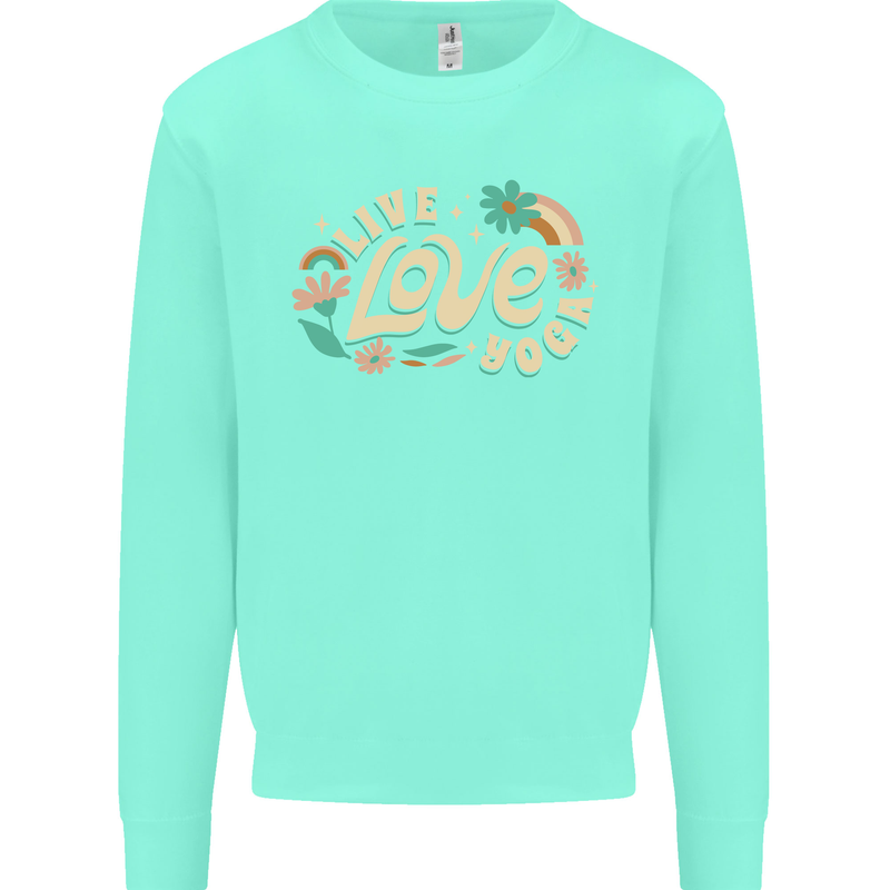 Live Love Yoga Mens Sweatshirt Jumper Peppermint