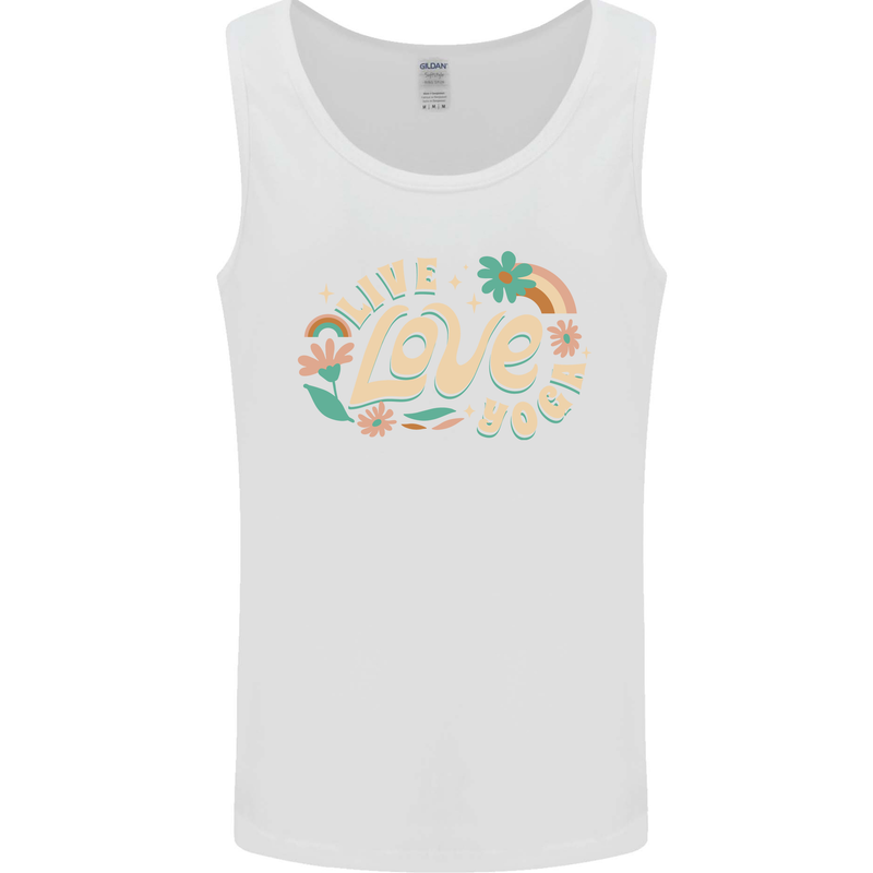 Live Love Yoga Mens Vest Tank Top White
