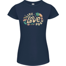 Live Love Yoga Womens Petite Cut T-Shirt Navy Blue