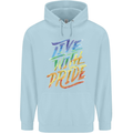Live With Pride LGBT Gay Pride Childrens Kids Hoodie Light Blue