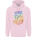 Live With Pride LGBT Gay Pride Childrens Kids Hoodie Light Pink