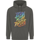 Live With Pride LGBT Gay Pride Childrens Kids Hoodie Storm Grey