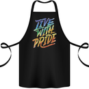 Live With Pride LGBT Gay Pride Cotton Apron 100% Organic Black