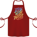 Live With Pride LGBT Gay Pride Cotton Apron 100% Organic Maroon