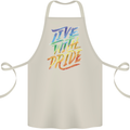 Live With Pride LGBT Gay Pride Cotton Apron 100% Organic Natural
