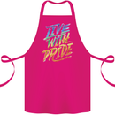 Live With Pride LGBT Gay Pride Cotton Apron 100% Organic Pink