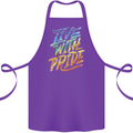 Live With Pride LGBT Gay Pride Cotton Apron 100% Organic Purple