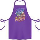 Live With Pride LGBT Gay Pride Cotton Apron 100% Organic Purple