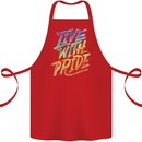 Live With Pride LGBT Gay Pride Cotton Apron 100% Organic Red