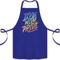 Live With Pride LGBT Gay Pride Cotton Apron 100% Organic Royal Blue