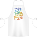 Live With Pride LGBT Gay Pride Cotton Apron 100% Organic White
