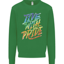 Live With Pride LGBT Gay Pride Kids Sweatshirt Jumper Irish Green