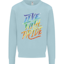 Live With Pride LGBT Gay Pride Kids Sweatshirt Jumper Light Blue