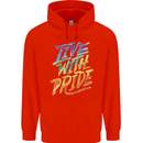Live With Pride LGBT Gay Pride Mens 80% Cotton Hoodie Bright Red