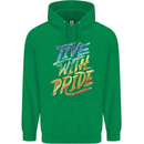 Live With Pride LGBT Gay Pride Mens 80% Cotton Hoodie Irish Green