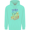 Live With Pride LGBT Gay Pride Mens 80% Cotton Hoodie Peppermint