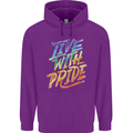 Live With Pride LGBT Gay Pride Mens 80% Cotton Hoodie Purple