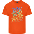 Live With Pride LGBT Gay Pride Mens Cotton T-Shirt Tee Top Orange