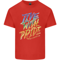 Live With Pride LGBT Gay Pride Mens Cotton T-Shirt Tee Top Red