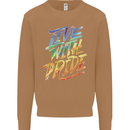 Live With Pride LGBT Gay Pride Mens Sweatshirt Jumper Caramel Latte
