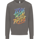 Live With Pride LGBT Gay Pride Mens Sweatshirt Jumper Charcoal