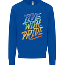 Live With Pride LGBT Gay Pride Mens Sweatshirt Jumper Royal Blue