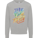 Live With Pride LGBT Gay Pride Mens Sweatshirt Jumper Sports Grey