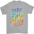 Live With Pride LGBT Gay Pride Mens T-Shirt 100% Cotton Sports Grey