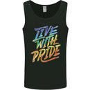 Live With Pride LGBT Gay Pride Mens Vest Tank Top Black