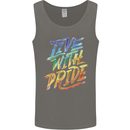 Live With Pride LGBT Gay Pride Mens Vest Tank Top Charcoal
