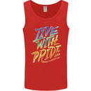 Live With Pride LGBT Gay Pride Mens Vest Tank Top Red