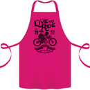 Live to Ride Motorbike Motorcycle Biker Cotton Apron 100% Organic Pink