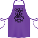 Live to Ride Motorbike Motorcycle Biker Cotton Apron 100% Organic Purple