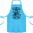 Live to Ride Motorbike Motorcycle Biker Cotton Apron 100% Organic Turquoise