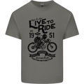 Live to Ride Motorbike Motorcycle Biker Mens Cotton T-Shirt Tee Top Charcoal