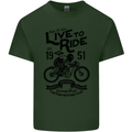 Live to Ride Motorbike Motorcycle Biker Mens Cotton T-Shirt Tee Top Forest Green
