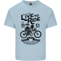 Live to Ride Motorbike Motorcycle Biker Mens Cotton T-Shirt Tee Top Light Blue