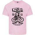 Live to Ride Motorbike Motorcycle Biker Mens Cotton T-Shirt Tee Top Light Pink