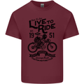 Live to Ride Motorbike Motorcycle Biker Mens Cotton T-Shirt Tee Top Maroon