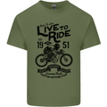Live to Ride Motorbike Motorcycle Biker Mens Cotton T-Shirt Tee Top Military Green
