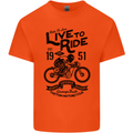 Live to Ride Motorbike Motorcycle Biker Mens Cotton T-Shirt Tee Top Orange