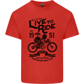 Live to Ride Motorbike Motorcycle Biker Mens Cotton T-Shirt Tee Top Red
