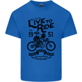 Live to Ride Motorbike Motorcycle Biker Mens Cotton T-Shirt Tee Top Royal Blue