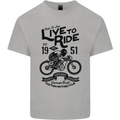Live to Ride Motorbike Motorcycle Biker Mens Cotton T-Shirt Tee Top Sports Grey