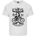 Live to Ride Motorbike Motorcycle Biker Mens Cotton T-Shirt Tee Top White