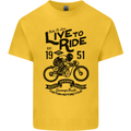 Live to Ride Motorbike Motorcycle Biker Mens Cotton T-Shirt Tee Top Yellow