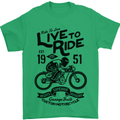 Live to Ride Motorbike Motorcycle Biker Mens T-Shirt Cotton Gildan Irish Green