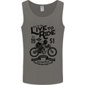 Live to Ride Motorbike Motorcycle Biker Mens Vest Tank Top Charcoal