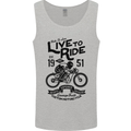 Live to Ride Motorbike Motorcycle Biker Mens Vest Tank Top Sports Grey